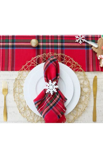 Design Imports Snowflake Set Of 4 Napkin Rings In White