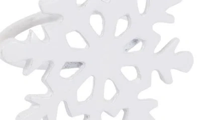 Design Imports Snowflake Set Of 4 Napkin Rings In White