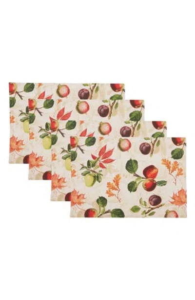 Design Imports Orchard Botanical Set Of 4 Placemats In Multi