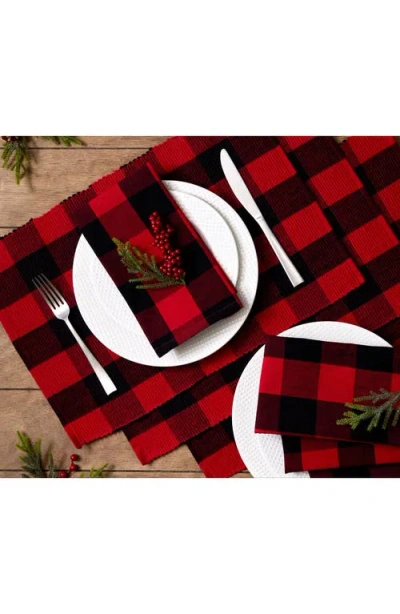 Design Imports Buffalo Check Set Of 4 Napkins In Red