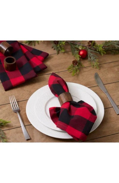 Design Imports Buffalo Check Set Of 4 Napkins In Red