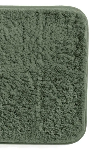 Homespun Plush Shaggy Bath Mat In Green