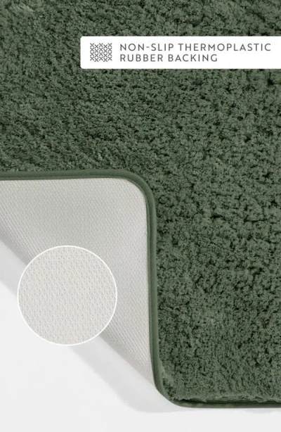 Homespun Plush Shaggy Bath Mat In Green