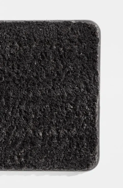 Homespun Plush Shaggy Bath Mat In Black