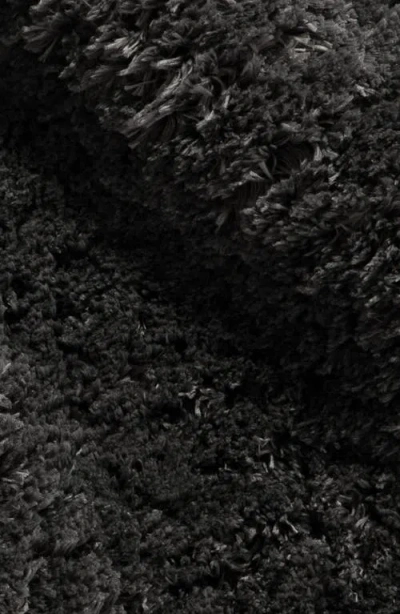 Homespun Plush Shaggy Bath Mat In Black