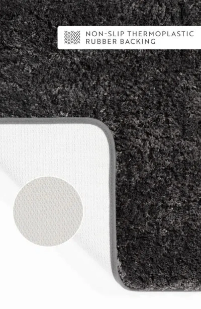Homespun Plush Shaggy Bath Mat In Black