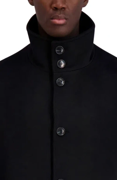 Karl Lagerfeld Paris Wool Blend Top Coat In Black