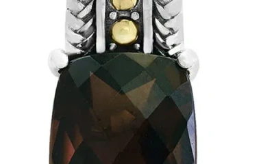 Effy Sterling Silver & 18k Gold Smokey Quartz Pendant Necklace In Black