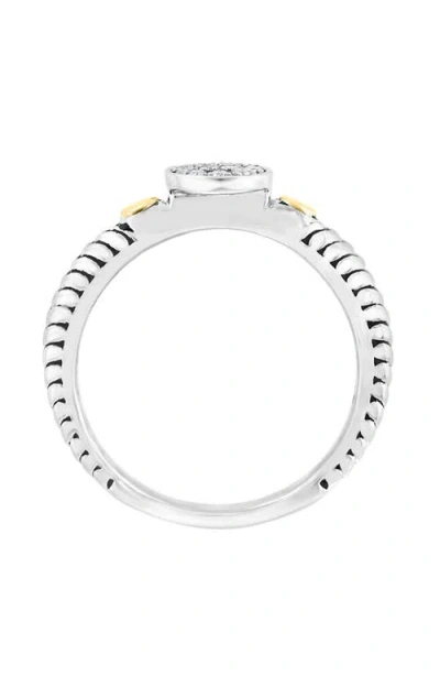 Effy Sterling Silver & 18k Gold Pavé Diamond Ring In Silver