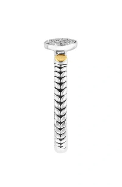 Effy Sterling Silver & 18k Gold Pavé Diamond Ring In Silver