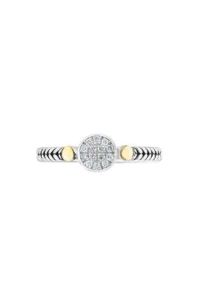 Effy Sterling Silver & 18k Gold Pavé Diamond Ring In Silver