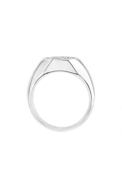 Effy Pavé White Topaz Signet Ring In Silver