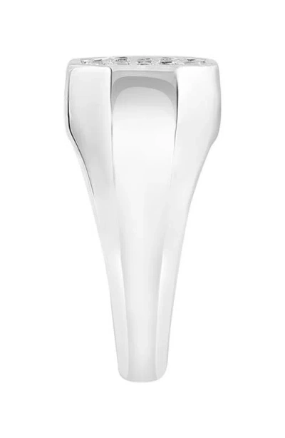 Effy Pavé White Topaz Signet Ring In Silver