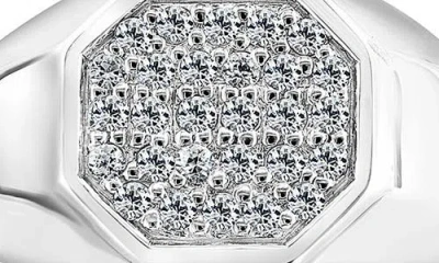 Effy Pavé White Topaz Signet Ring In Silver
