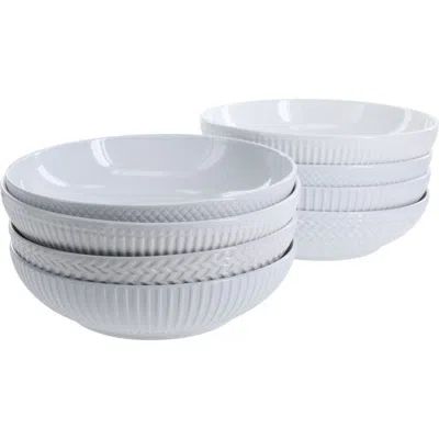 Bia Cordon Bleu Set Of 8 Assorted Textured Pasta Bowls In White