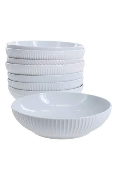 Bia Cordon Bleu Set Of 8 Assorted Textured Pasta Bowls In White