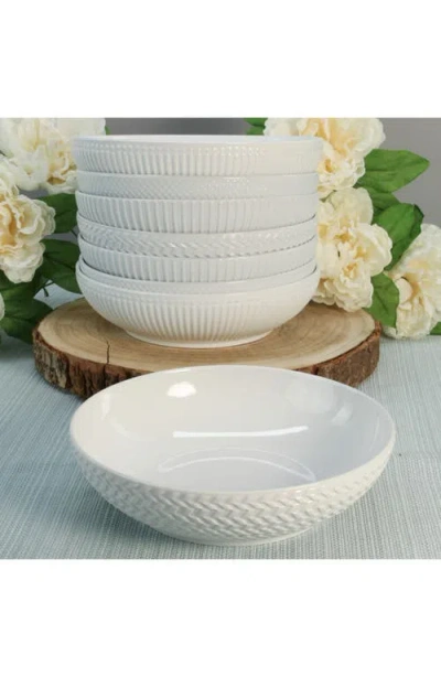 Bia Cordon Bleu Set Of 8 Assorted Textured Pasta Bowls In White