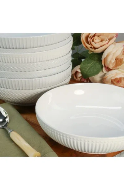 Bia Cordon Bleu Set Of 8 Assorted Textured Pasta Bowls In White