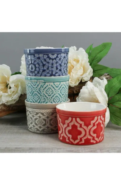 Bia Cordon Bleu Set Of 4 Stoneware Dominique Tall Soufflé Dishes In Multi