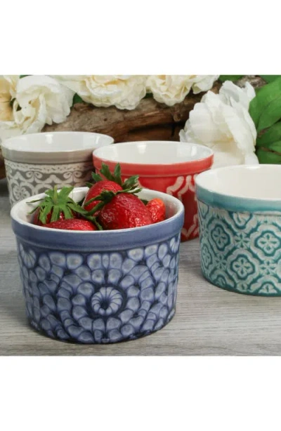 Bia Cordon Bleu Set Of 4 Stoneware Dominique Tall Soufflé Dishes In Multi