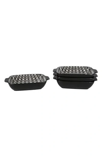 Bia Cordon Bleu Set Of 2 Bali Black Sand Geo Rectangular Baking Dishes In Black