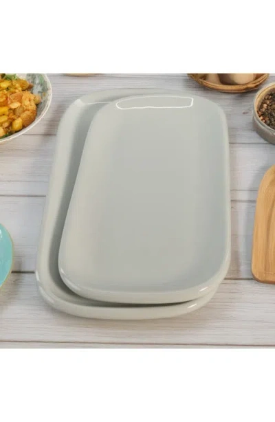 Bia Cordon Bleu Set Of 2 Assorted Impulse Rectangular Platters In Blue