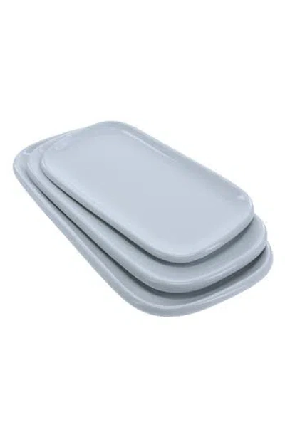Bia Cordon Bleu Set Of 3 Assorted Impulse Rectangular Platters In Blue