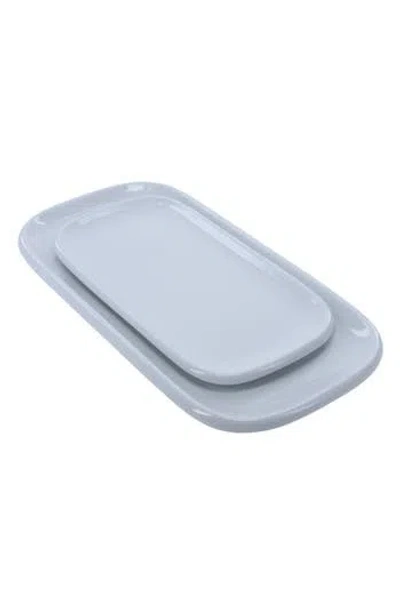 Bia Cordon Bleu Set Of 2 Assorted Impulse Rectangular Platters In Blue