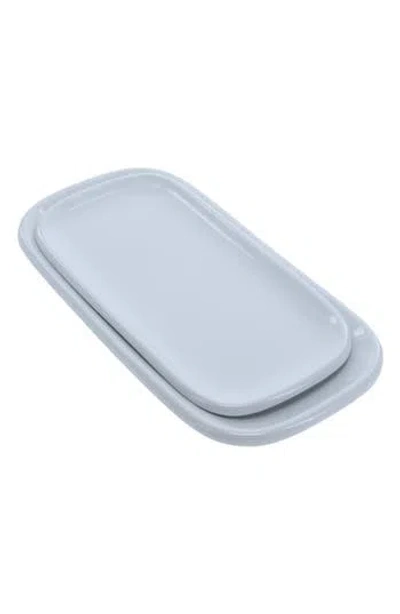 Bia Cordon Bleu Set Of 2 Assorted Impulse Rectangular Platters In Blue
