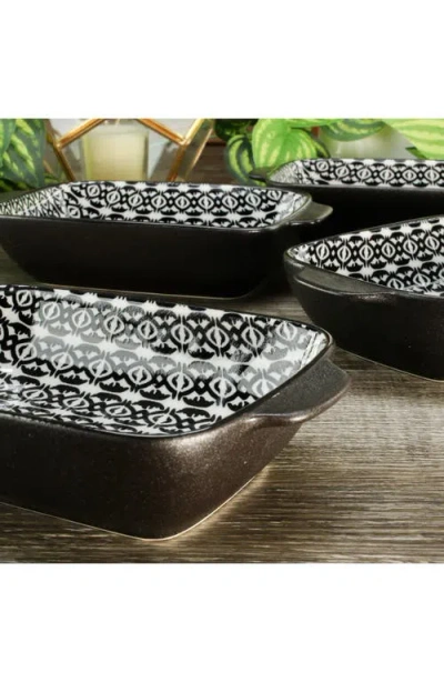Bia Cordon Bleu Set Of 2 Bali Black Sand Geo Rectangular Baking Dishes In Black