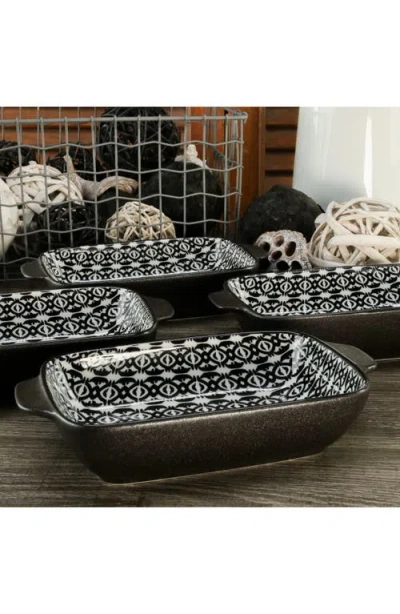 Bia Cordon Bleu Set Of 2 Bali Black Sand Geo Rectangular Baking Dishes In Black