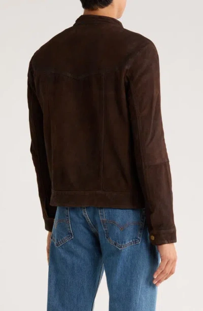 John Varvatos Emerson Suede Jacket In Brown