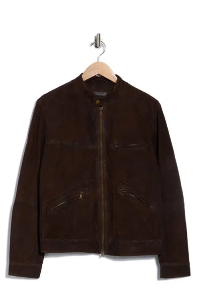 John Varvatos Emerson Suede Jacket In Brown