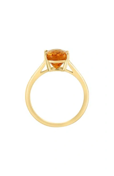 Effy 14k Yellow Gold Oval Citrine & Diamond Ring In Gold