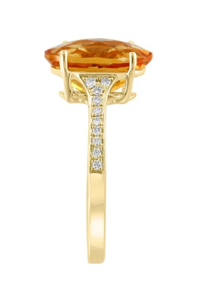 Effy 14k Yellow Gold Oval Citrine & Diamond Ring In Gold