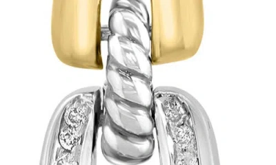 Effy Two-tone Diamond Chain Drop Earrings In Metallic