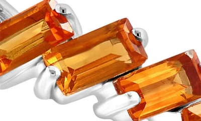 Effy Citrine Baguette Stacking Ring In Silver