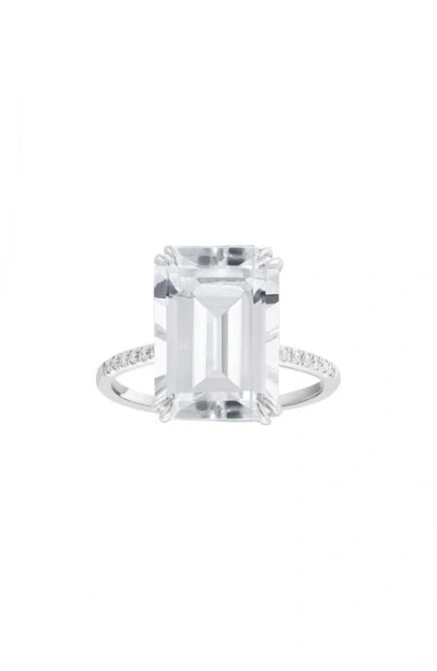 Effy Diamond & White Topaz Ring In Metallic