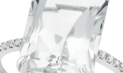 Effy Diamond & White Topaz Ring In Metallic