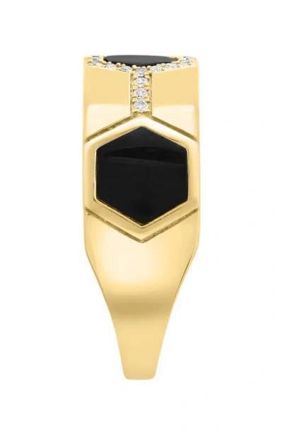 Effy 14k Yellow Gold Onyx & Diamond Ring In Gold