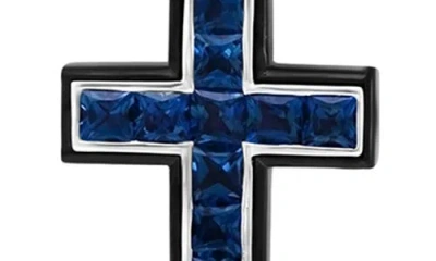 Effy Sterling Silver London Blue Topaz Cross Pendant Necklace In Blue