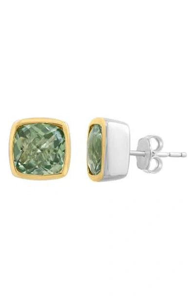 Effy Cushion Cut Green Amethyst Stud Earrings In Green
