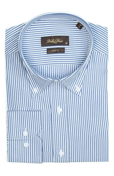 Vellapais Cosmos Slim Fit Cotton Dress Shirt In Blue