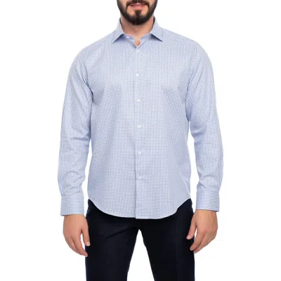 Vellapais Brooklyn Slim Fit Cotton Dress Shirt In Blue