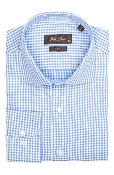 Vellapais Brooklyn Slim Fit Cotton Dress Shirt In Blue