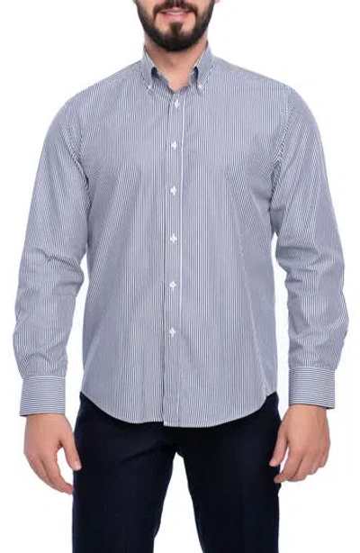 Vellapais Cosmos Slim Fit Cotton Dress Shirt In Blue