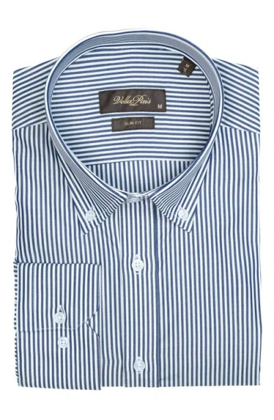 Vellapais Cosmos Slim Fit Cotton Dress Shirt In Blue