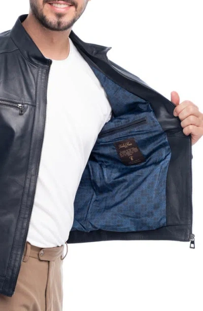 Vellapais Soft Leather Jacket In Blue