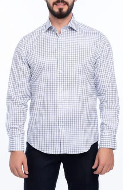 Vellapais Carlton Slim Fit Cotton Dress Shirt In Blue