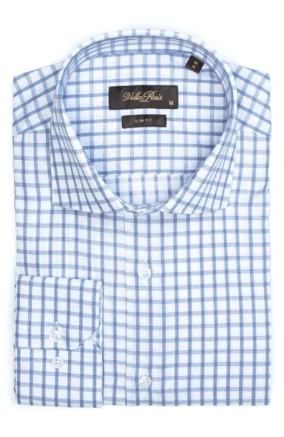 Vellapais Carlton Slim Fit Cotton Dress Shirt In Blue